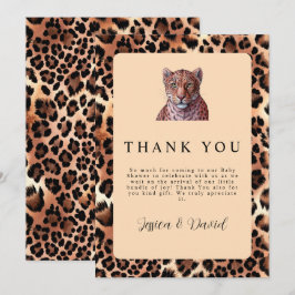 Leopard Luxury Lejon Tiger Wool Mönster Baby Showe Tack Kort