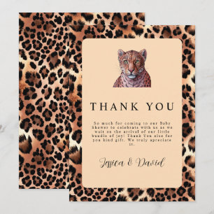 Leopard Luxury Lejon Tiger Wool Mönster Baby Showe Tack Kort