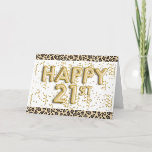 Leopard Lycklig 21:a födelsedagen Kort