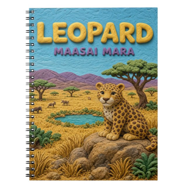 Leopard Maasai Mara Modern KlayKoo Anteckningsbok (Framsidan)