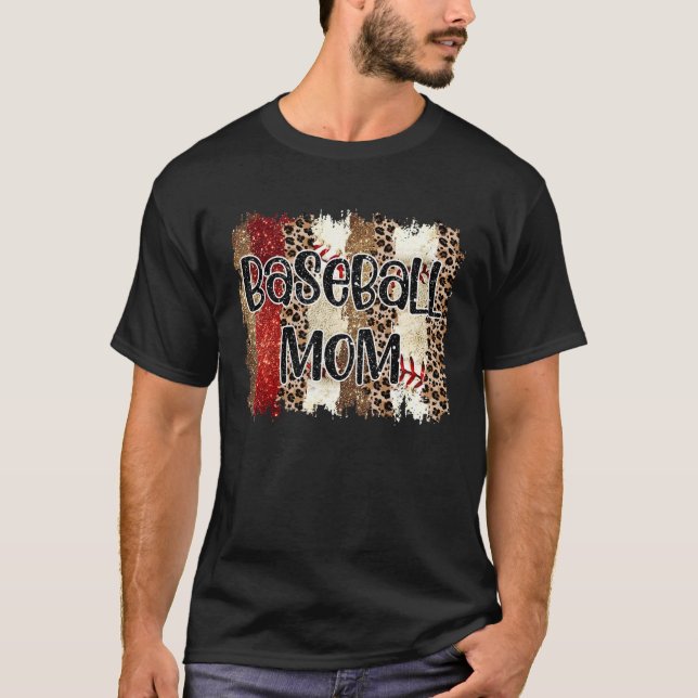 Leopard Mamma Leopard Baseball Snöre Baseba T Shirt (Framsida)