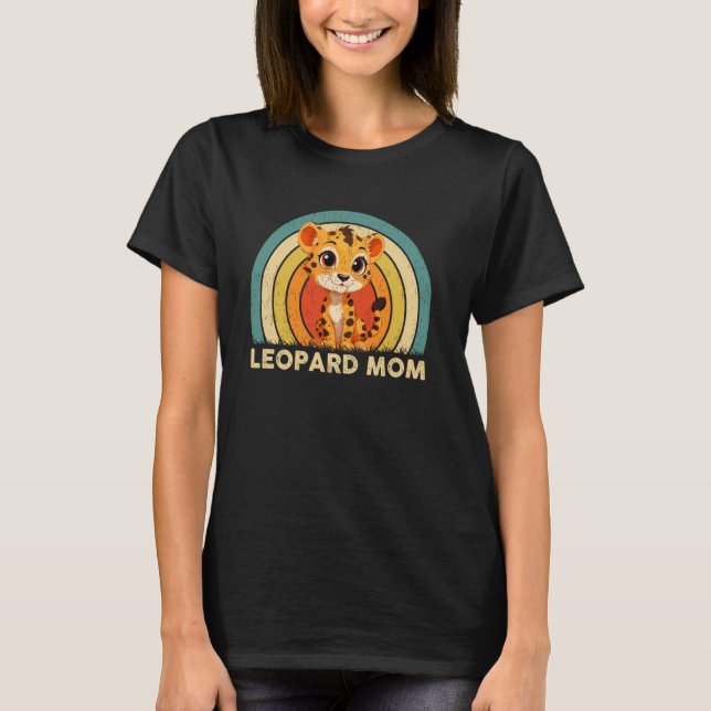 Leopard Mamma Mors Dag Leopard Flickor Kvinnor T Shirt (Framsida)