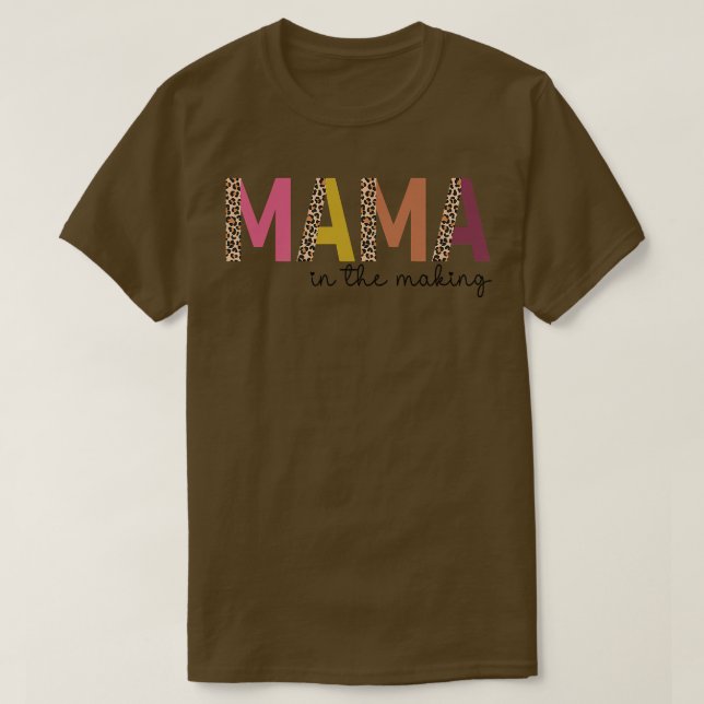 Leopard-Mamman i meddelandet om Skapar Gravid T Shirt (Design framsida)