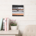 Leopard Marble Glitter Stripes Glam 3 Fyrkantig Klocka<br><div class="desc">Leopard Marble Glitter Stripes Glam 3</div>