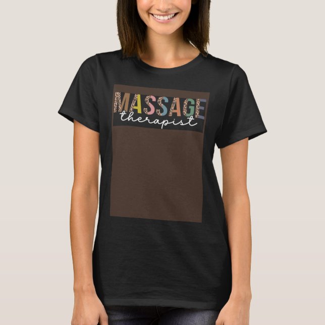 leopard Massage Therapist Muscle Massage Therapy S T Shirt (Framsida)