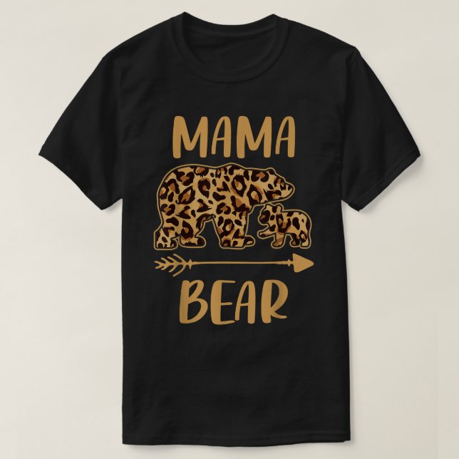Leopard Matching Family Outfits, Funny Mamma Bear  T Shirt (Design framsida)