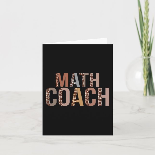 Leopard Math Coach Supplies Roligt Back to school Kort (Framsida)