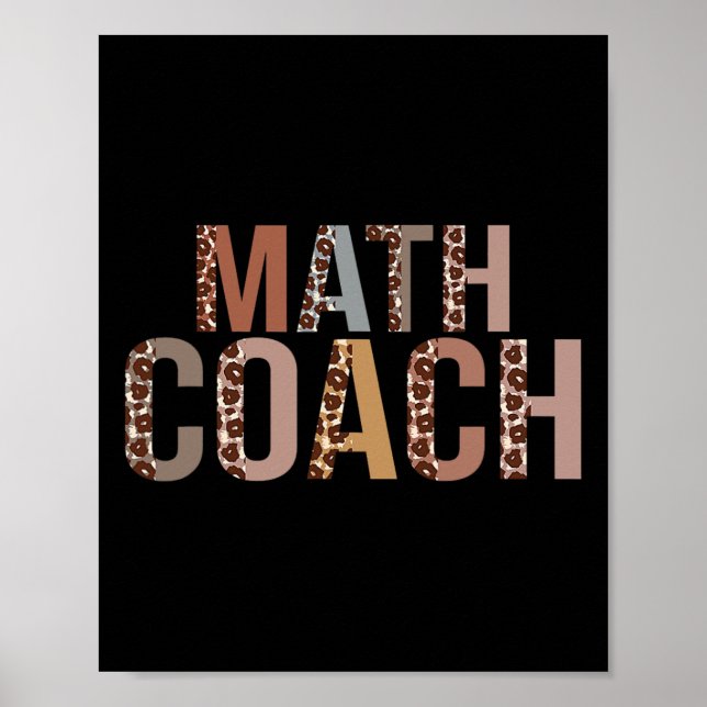 Leopard Math Coach Supplies Roligt Back to school Poster (Framsidan)