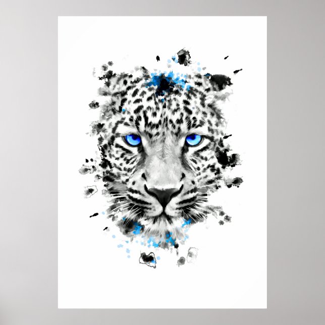 Leopard med blå ögon poster (Framsidan)