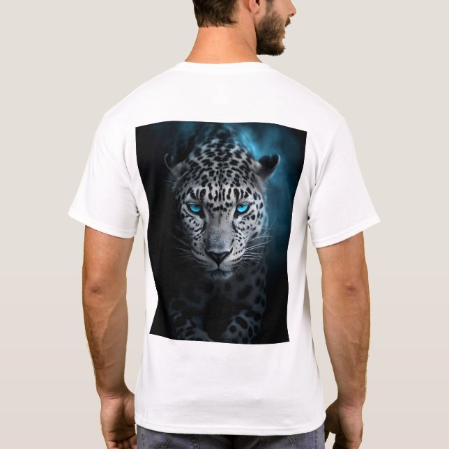 Leopard med Blue Ögon T-Shirt (Baksida)