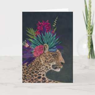Leopard med tropisk hörlsten kort