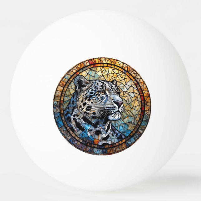 Leopard med varma och kalla toner pingisboll (Framsidan)