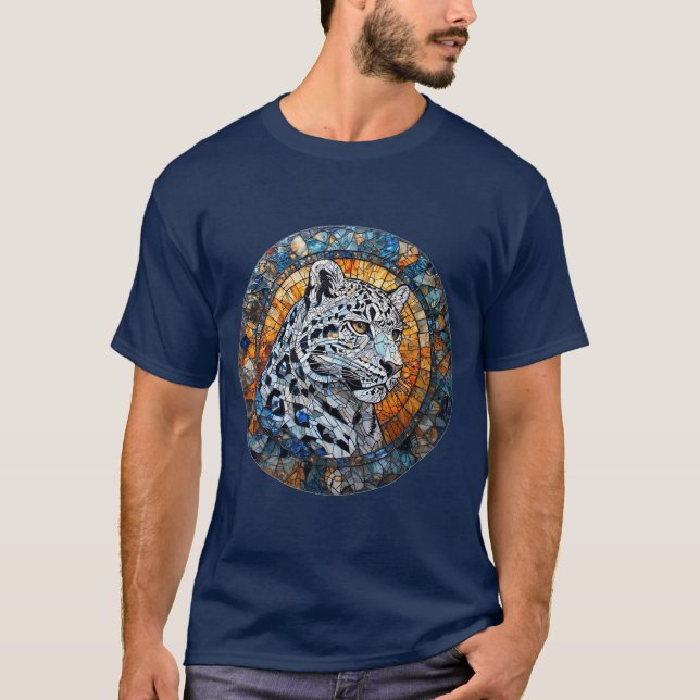 Leopard med varma och svala toner t shirt (Framsida)