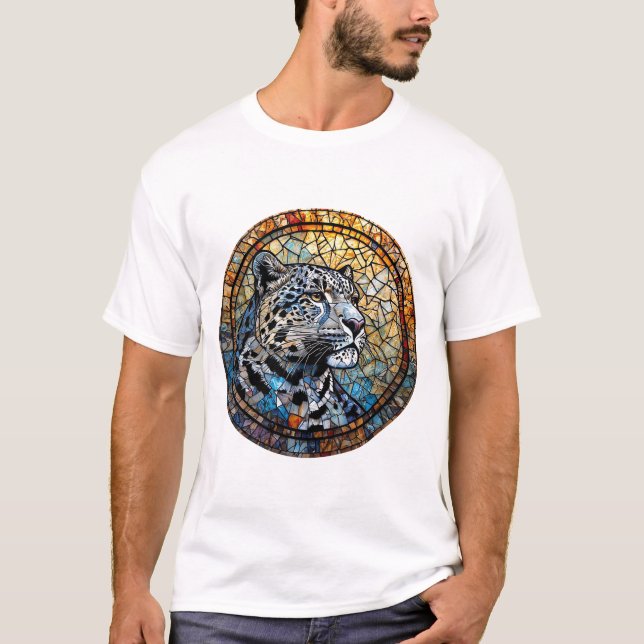 Leopard med varma och svala toner t shirt (Framsida)