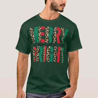 Leopard Merry och Bright jul Vibes Funny Chr T Shirt