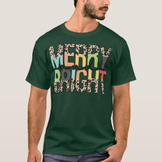 Leopard Merry och Bright Julhelg jul T Shirt