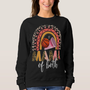 Leopard Messy Bun Cheer Basketball Mamma av båda m T Shirt