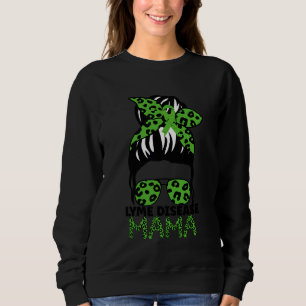 Leopard Messy Hair Bun Lyme Disease Mamma för kvin T Shirt
