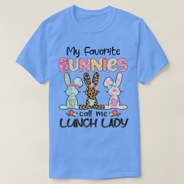 Leopard Min favoritbunnies kallar mig Lunch Dam Ea T Shirt (Design framsida)