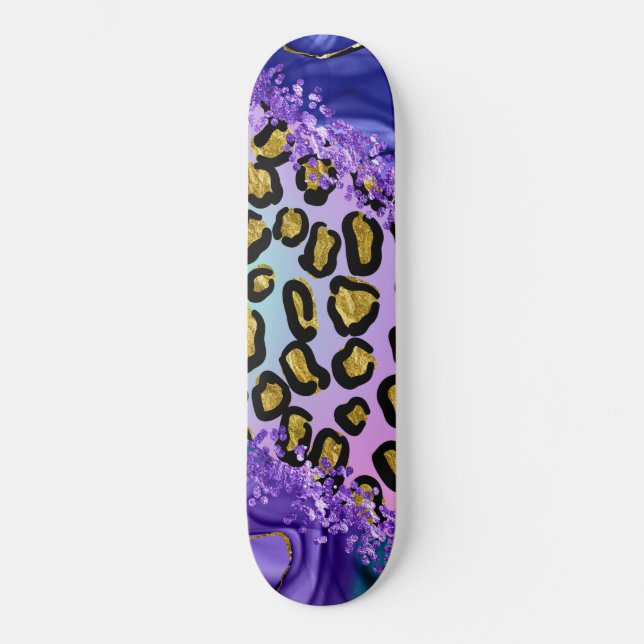 leopard mini skateboard bräda 18,5 cm (Framsida)