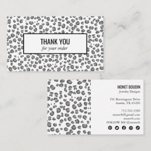 Leopard Modern Animal Print Social Media Icons Visitkort