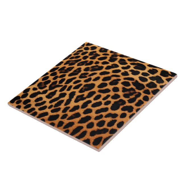Leopard Modern Cat Animal Print Collection Kakelplatta (Sidan)