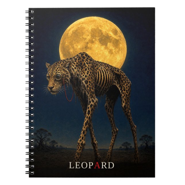 Leopard Monokel gotisk Surrealism Anteckningsbok (Framsidan)