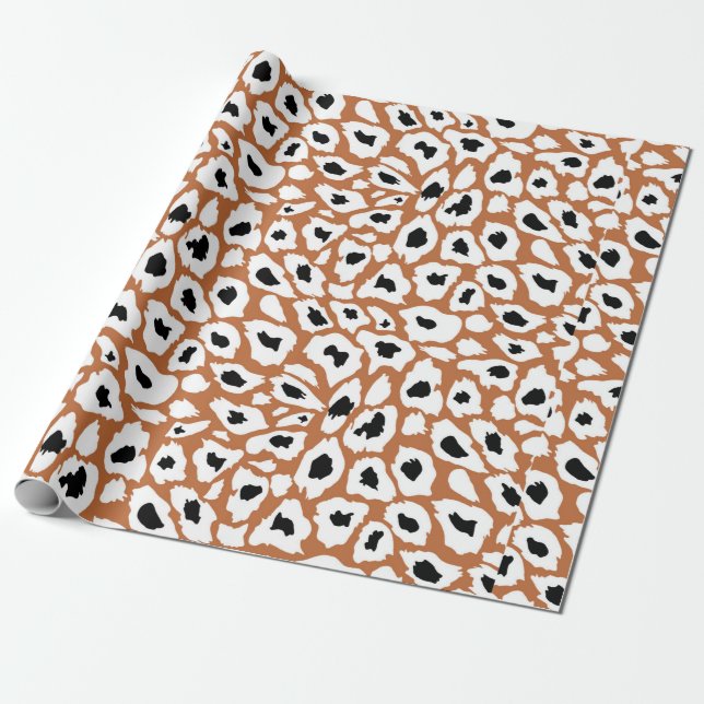 Leopard mönster, afrikanskt fingeravtryck presentpapper (Utrullad)