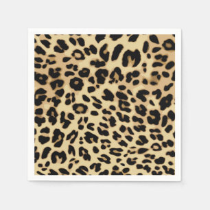 Leopard Mönster Animal Print Black/Guld Pappersservett