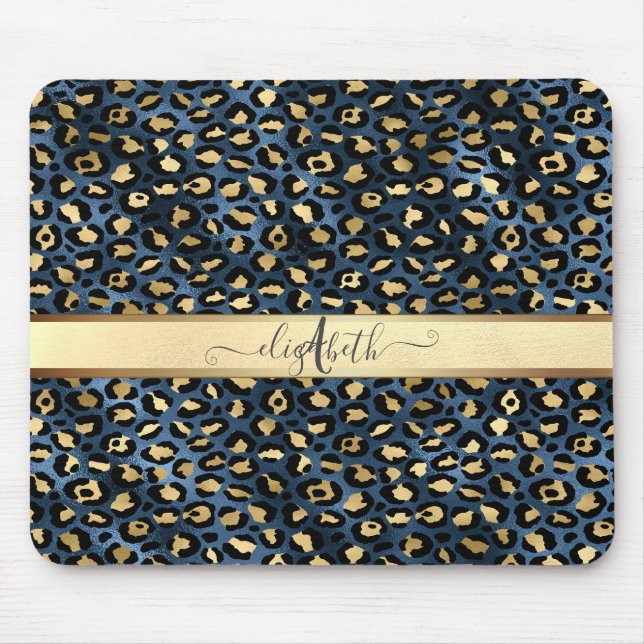 Leopard Mönster Black Bronze Monogram Musmatta (Framsidan)