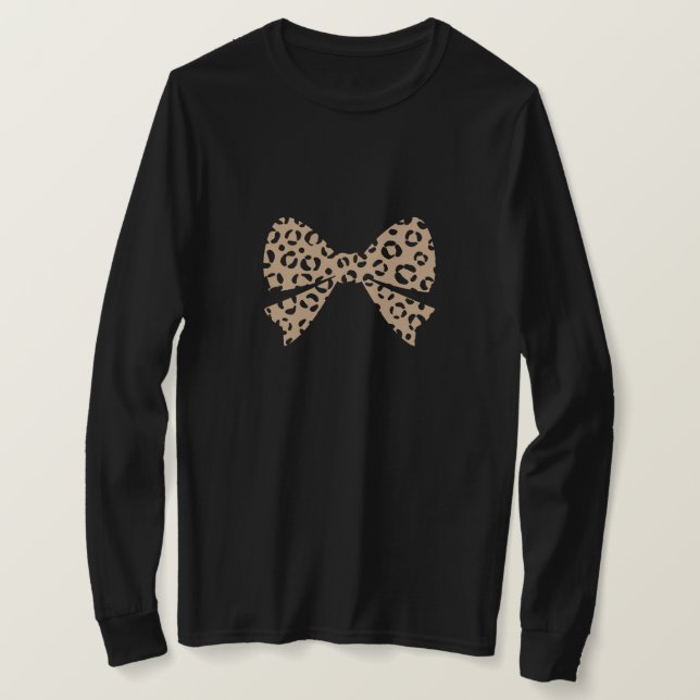 Leopard Mönster Bow T Shirt (Design framsida)