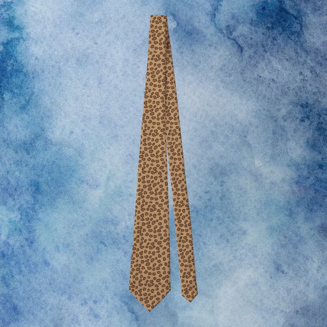 Leopard Mönster Brown Slips (A tie with a brown leopard print pattern.)