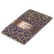 Leopard mönster brunsvart golden bronze monogram iPad air skydd (Sidan)