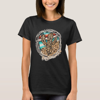 Leopard Mönster Cactus Serape Print Cowgirl Rodeo T Shirt