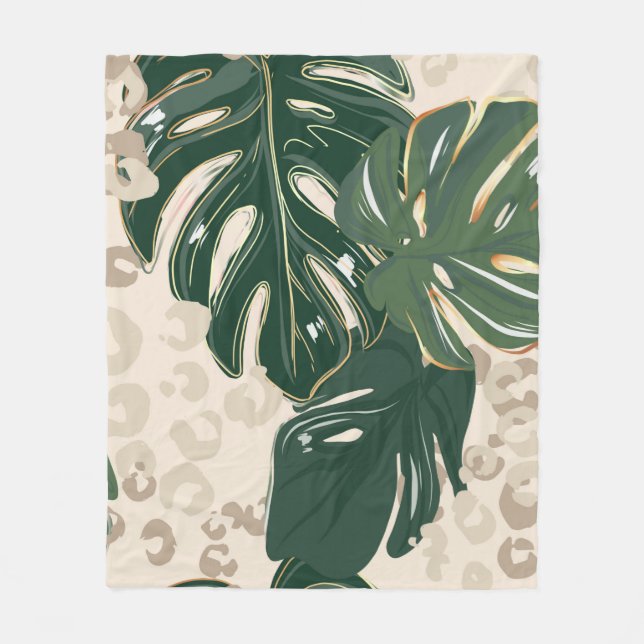 Leopard mönster, djuravtryck, sömlös formgivning g fleecefilt (Framsidan)