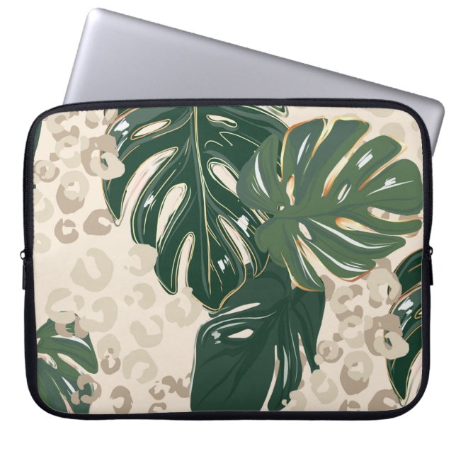 Leopard mönster, djuravtryck, sömlös formgivning g laptop fodral (Framsidan)