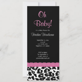 Leopard Mönster Girl Baby Shower V12 Inbjudningar