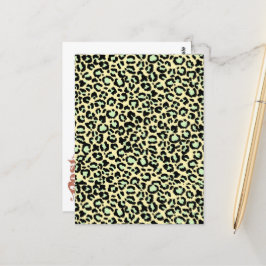 Leopard Mönster i Mint Grönt om havsmjöl Vykort