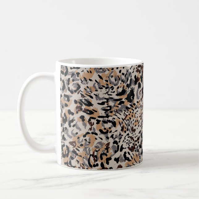 Leopard mönster, jaguar mönster, djur päls kaffemugg (Vänster)