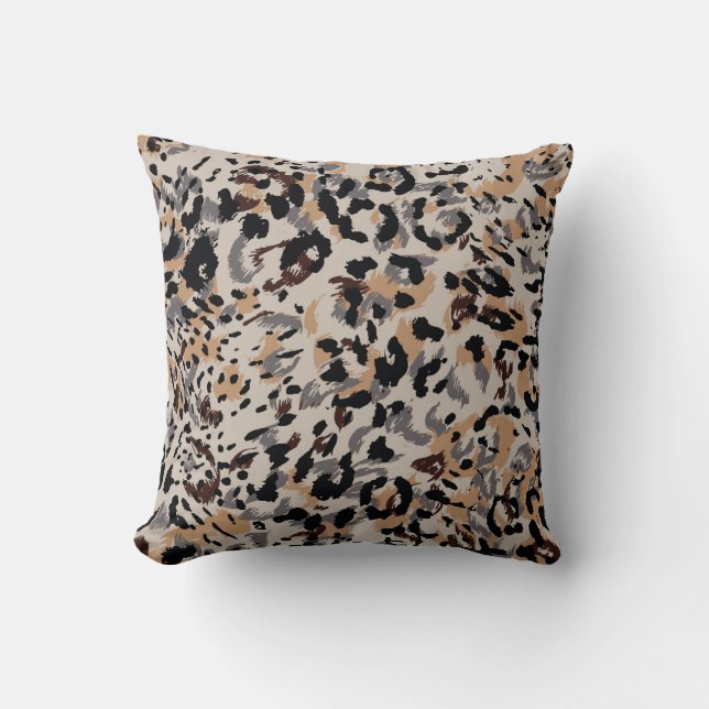 Leopard mönster, jaguar mönster, djur päls kudde (Framsida)