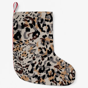 Leopard mönster, jaguar mönster, djur päls liten julstrumpa