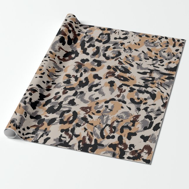 Leopard mönster, jaguar mönster, djur päls presentpapper (Utrullad)