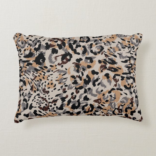 Leopard mönster, jaguar mönster, djur päls prydnadskudde (Framsidan)