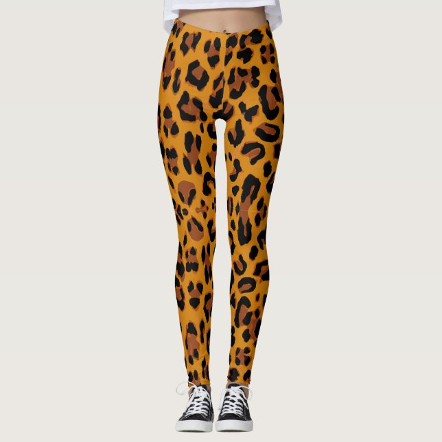 Leopard mönster leggings (Framsida)
