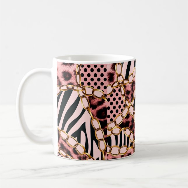 Leopard Mönster, Leopard Print, Animal print  Kaffemugg (Vänster)
