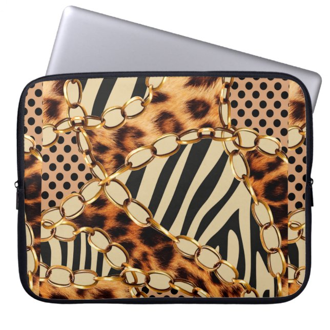Leopard Mönster, Leopard Print, Animal print  Laptop Fodral (Framsidan)