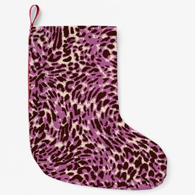 Leopard Mönster, Leopard Print, Animal print  Liten Julstrumpa (Framsidan)