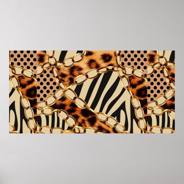 Leopard Mönster, Leopard Print, Animal print Poster (Framsidan)