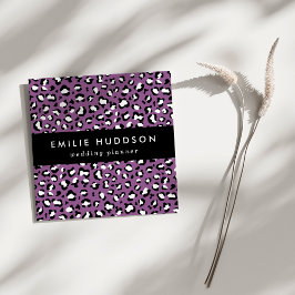 Leopard Mönster, leopard Spots, Lila Leopard Fyrkantigt Visitkort