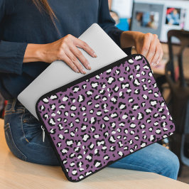 Leopard Mönster, leopard Spots, Lila Leopard Laptop Fodral
